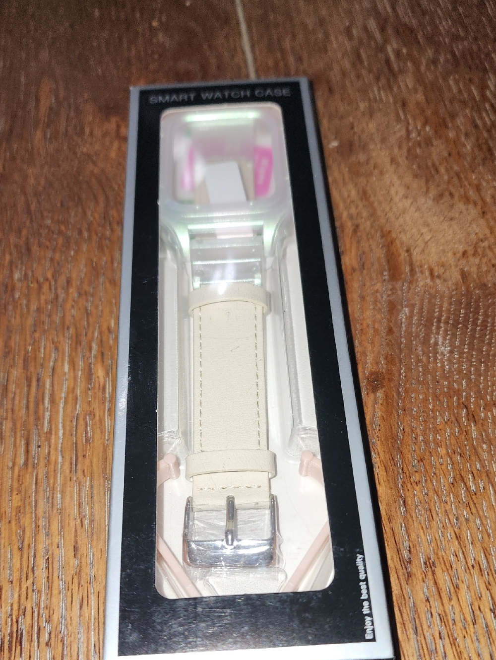 Neutral Beige Smart Watch for apple Band with Silver Buckle